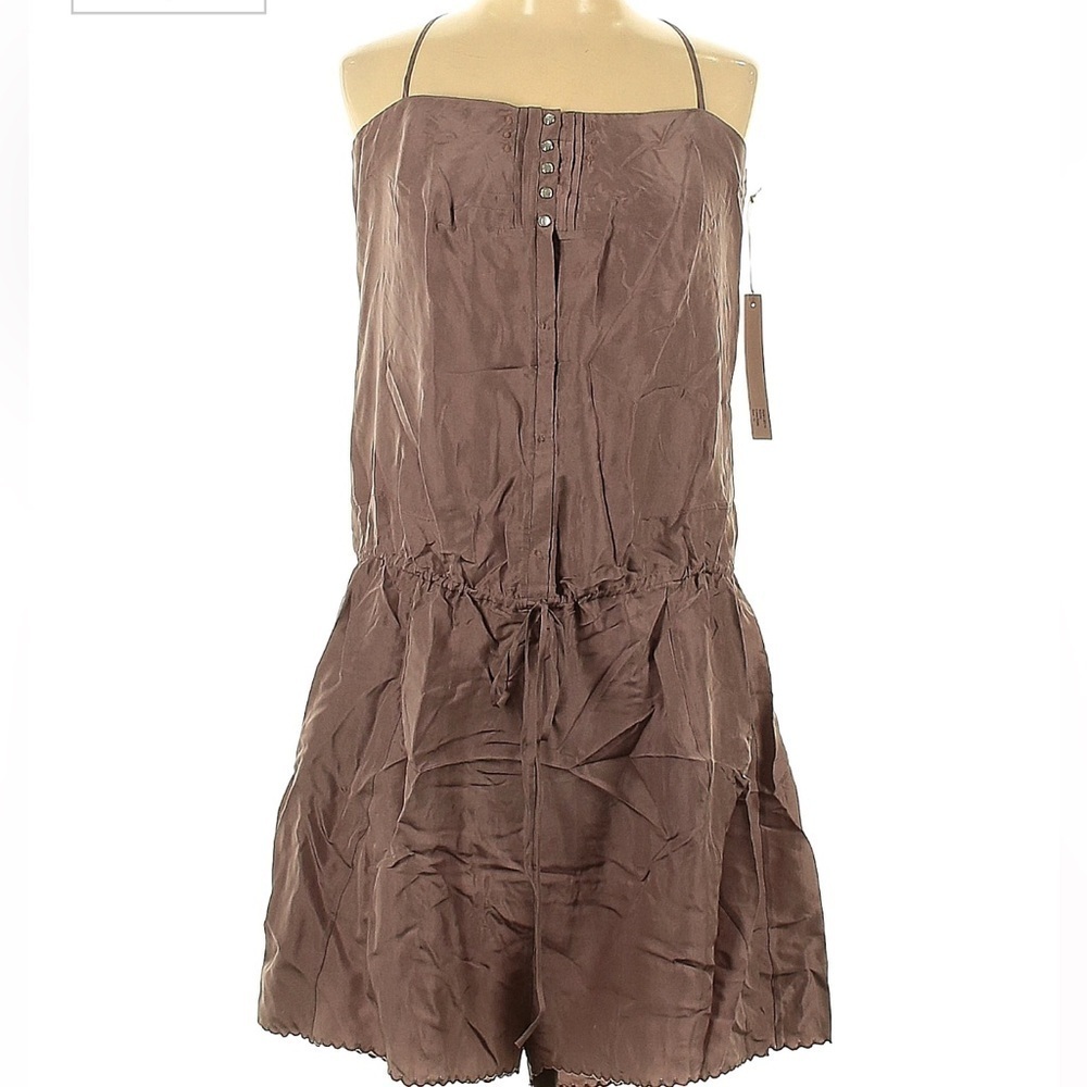 Lerario Beatriz 100% silk taupe romper 10